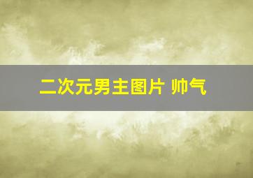 二次元男主图片 帅气